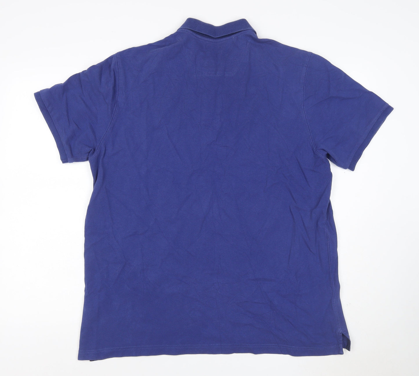 Joules Men Blue XL Classic Fit Embroidered Logo Cotton Polo Shirt
