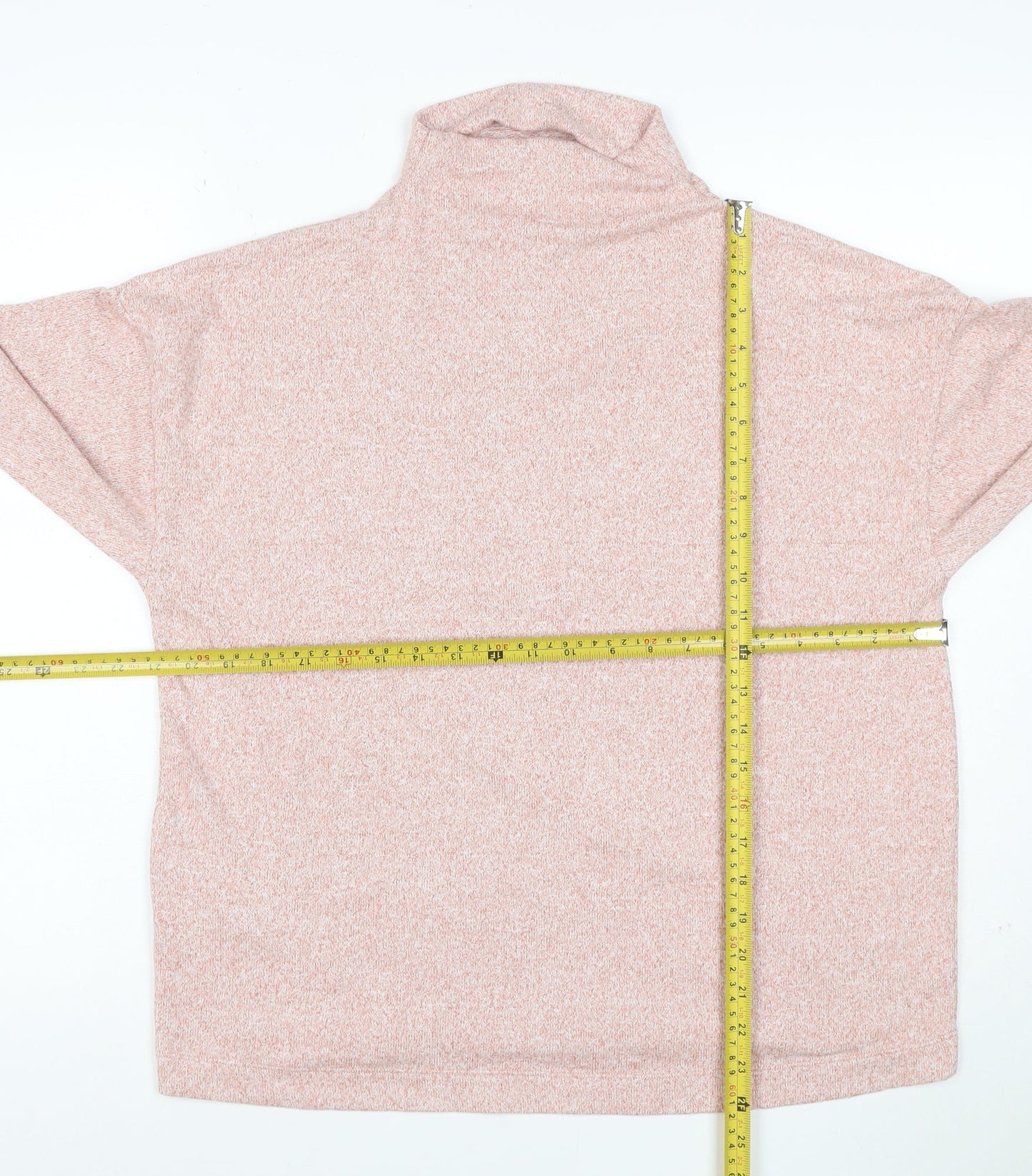 Uniqlo Women Pink Marl High Neck Pullover Sweatshirt Size L