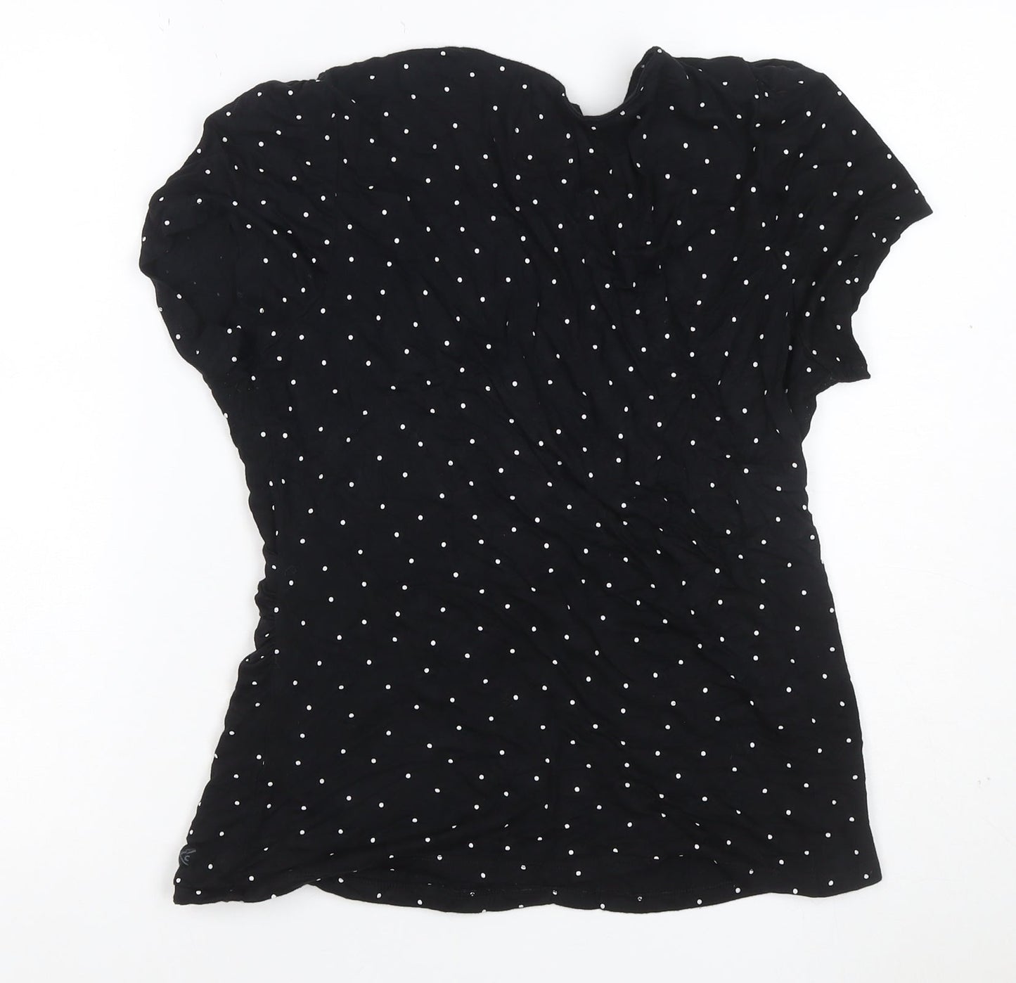 Crew Clothing Company Women Black Polka Dot Wrap Blouse Size 16