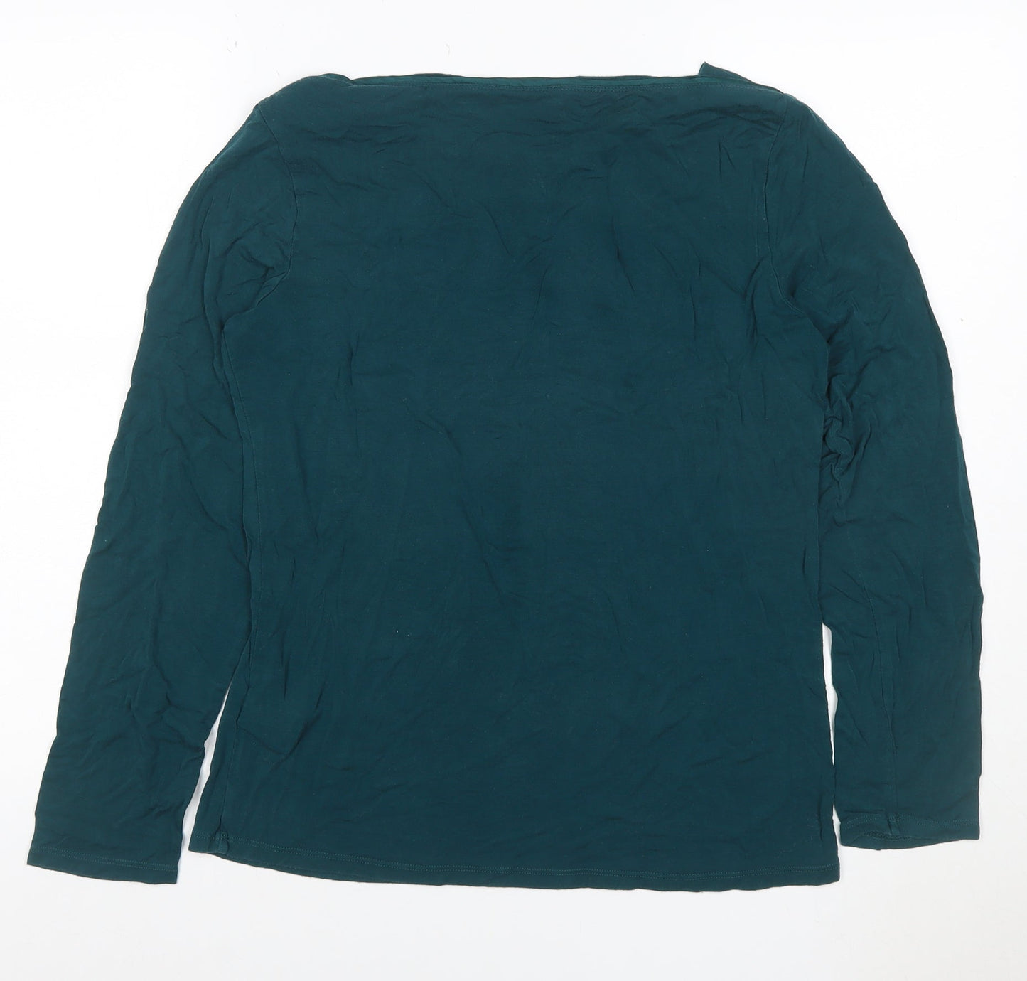 Oasis Women Green UK 14 Cowl Neck Long Sleeve Jersey Blouse