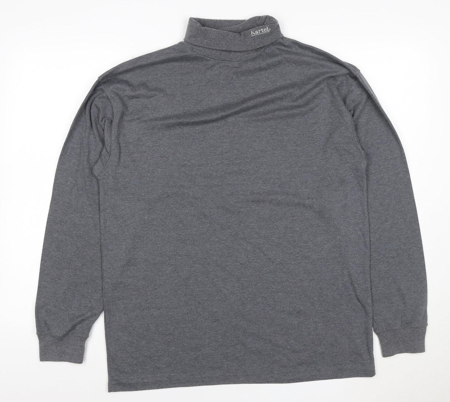 Kartel Women’s Grey L High Neck Pullover Sweatshirt Long Sleeve Logo