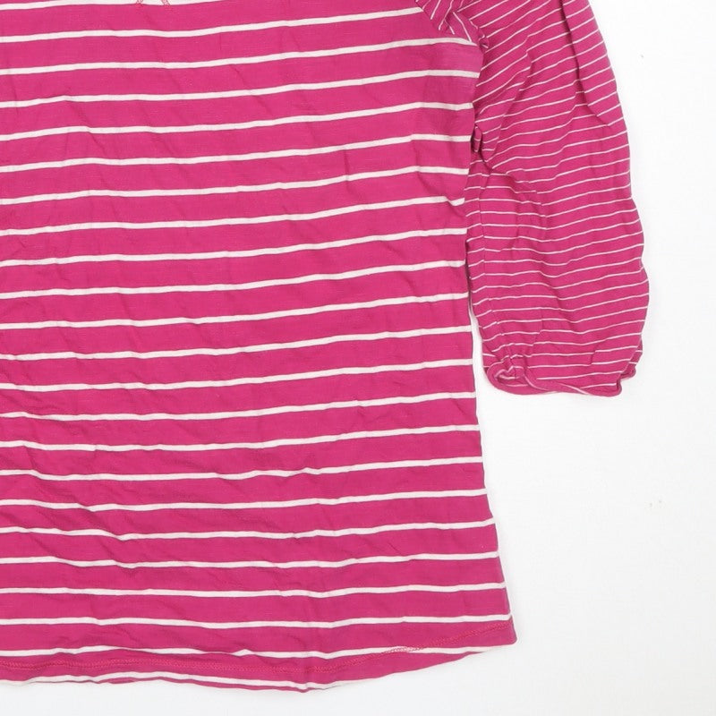 Fat Face Women’s Pink Striped Size 12 Jersey Long Sleeve Top