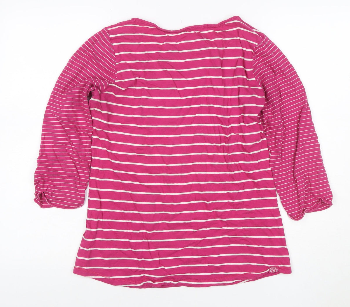 Fat Face Women’s Pink Striped Size 12 Jersey Long Sleeve Top