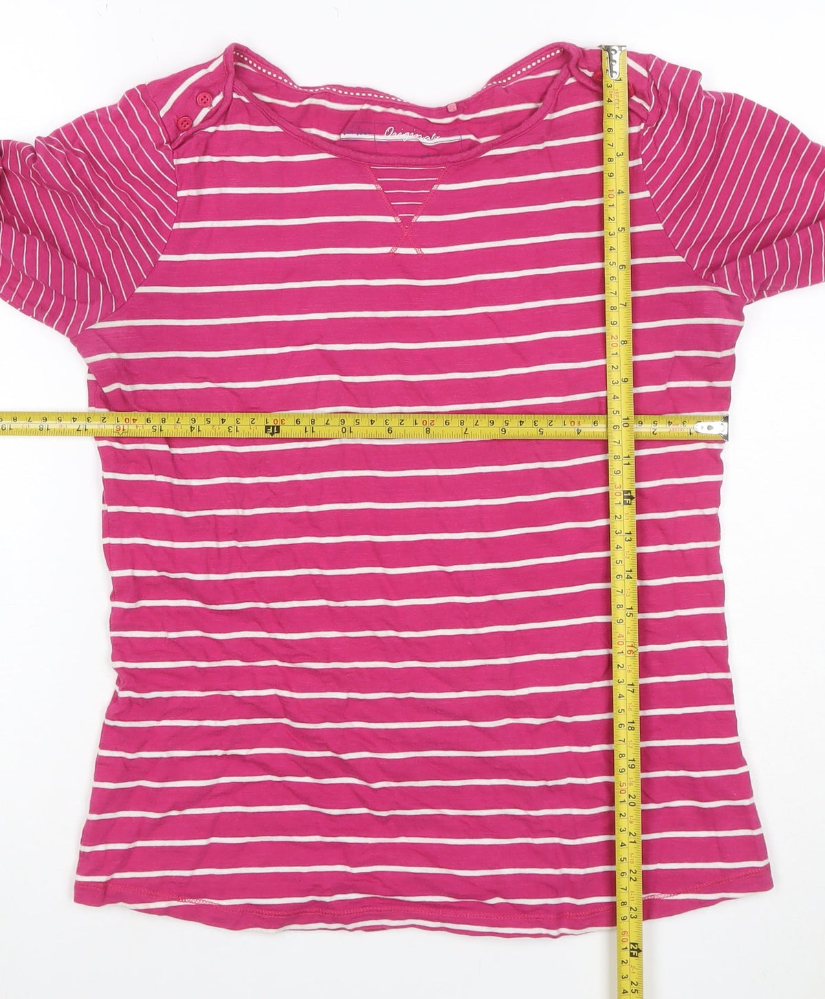 Fat Face Women’s Pink Striped Size 12 Jersey Long Sleeve Top