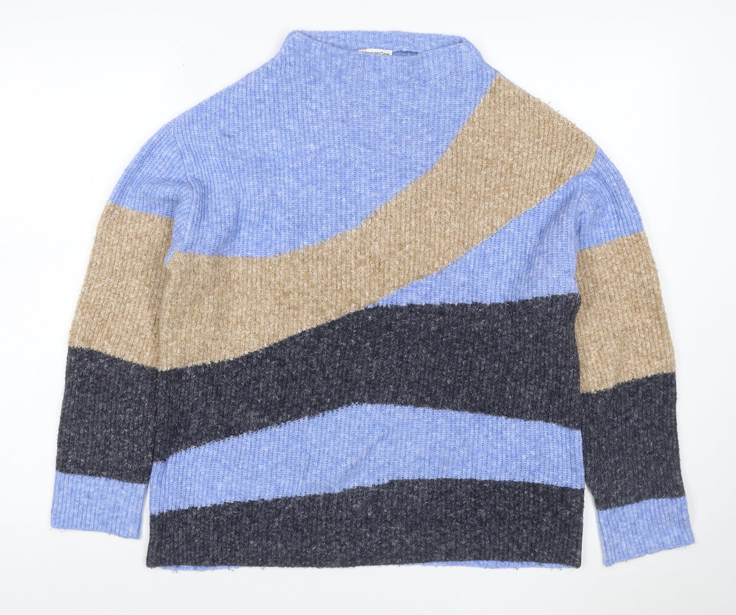 Street One Women’s Multicoloured UK 12 Chunky Knit Striped Jumper