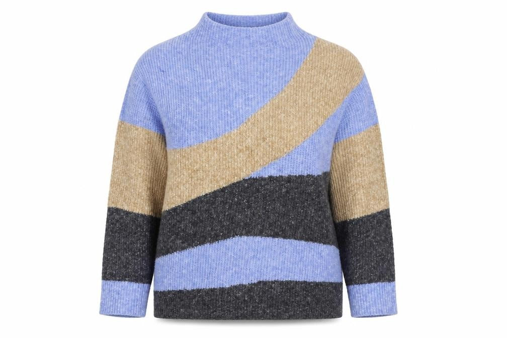 Street One Women’s Multicoloured UK 12 Chunky Knit Striped Jumper