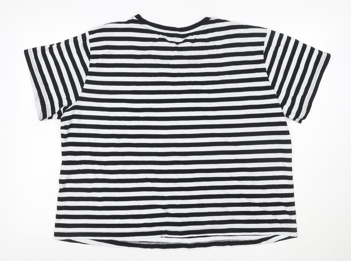 ASOS DESIGN Women’s Black White Striped Ringer T-Shirt UK 24
