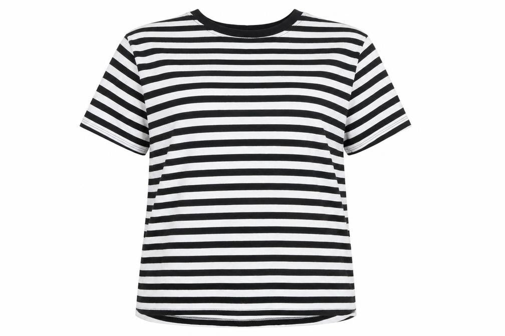 ASOS DESIGN Women’s Black White Striped Ringer T-Shirt UK 24