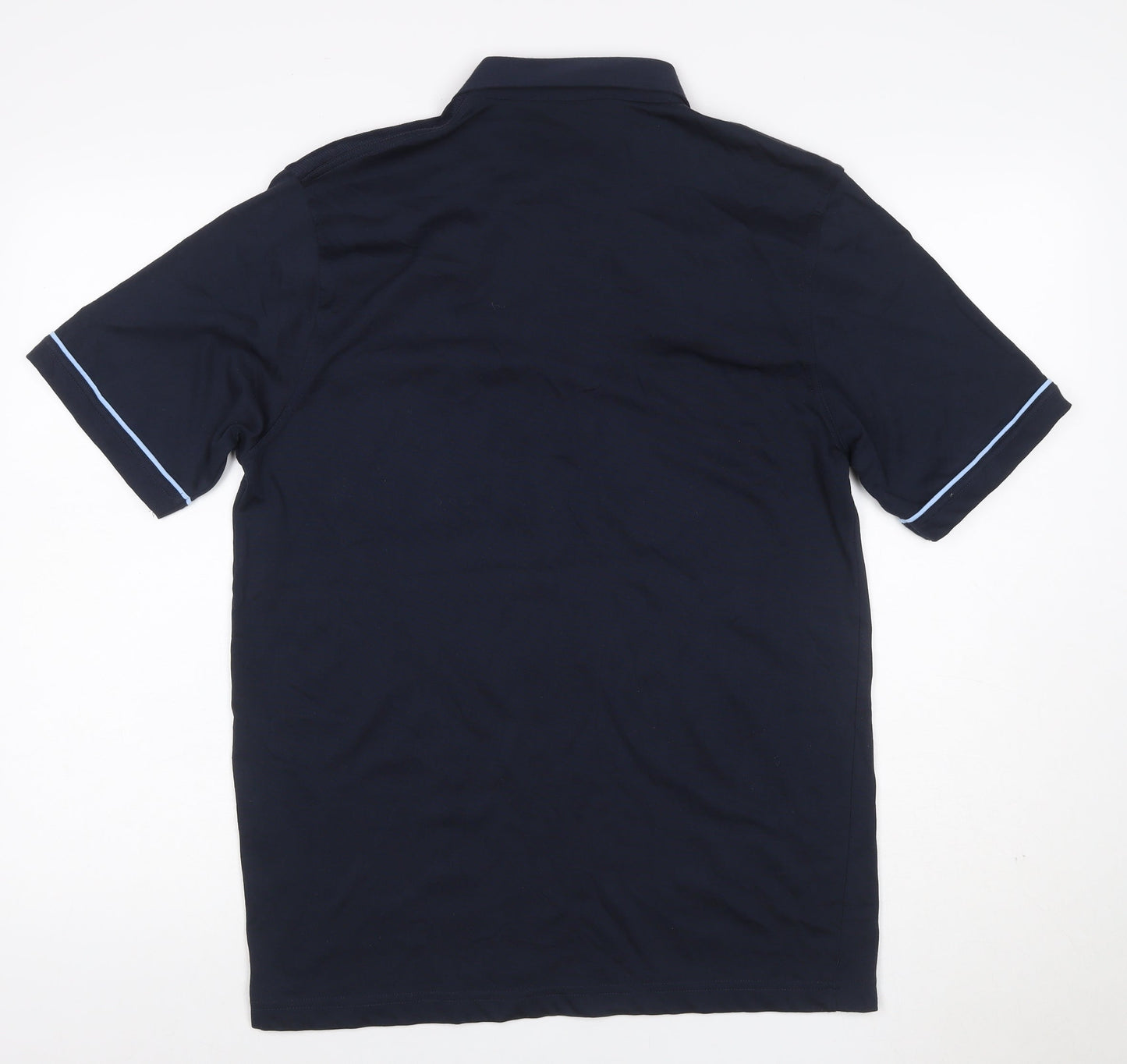 Tom Hagan Men’s Blue M Polo Shirt Mesh Panel Pocket Short Sleeve