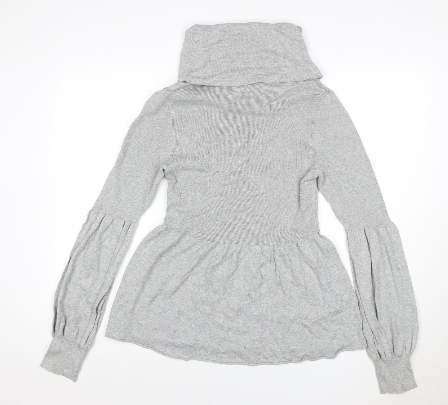 CHIC Women Grey L Knit Cowl Neck Fit & Flare Short Jumper Dress