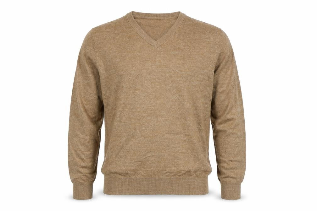 Old Navy Men’s Brown L V-Neck Lightweight Cotton Blend Jumper