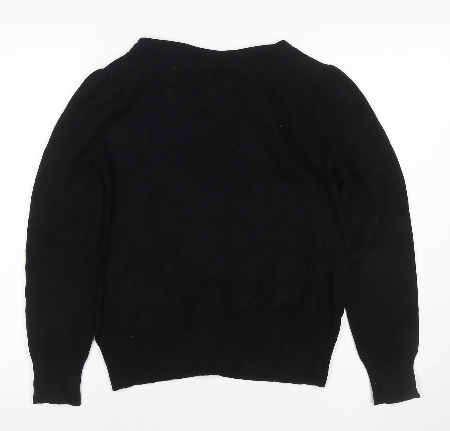 Dunnes Women Black Size 16 Button Front Knit Cardigan Pockets