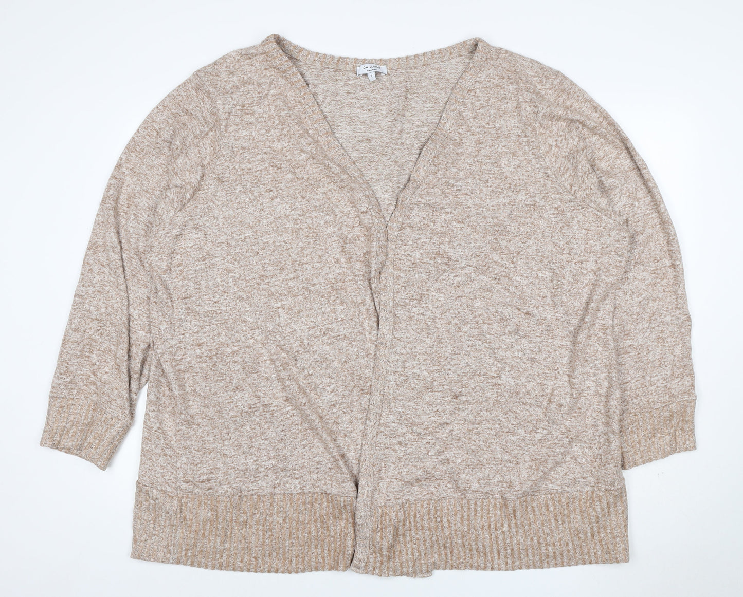 JD Williams Women’s Beige Size 28 Open V-Neck Knit Cardigan
