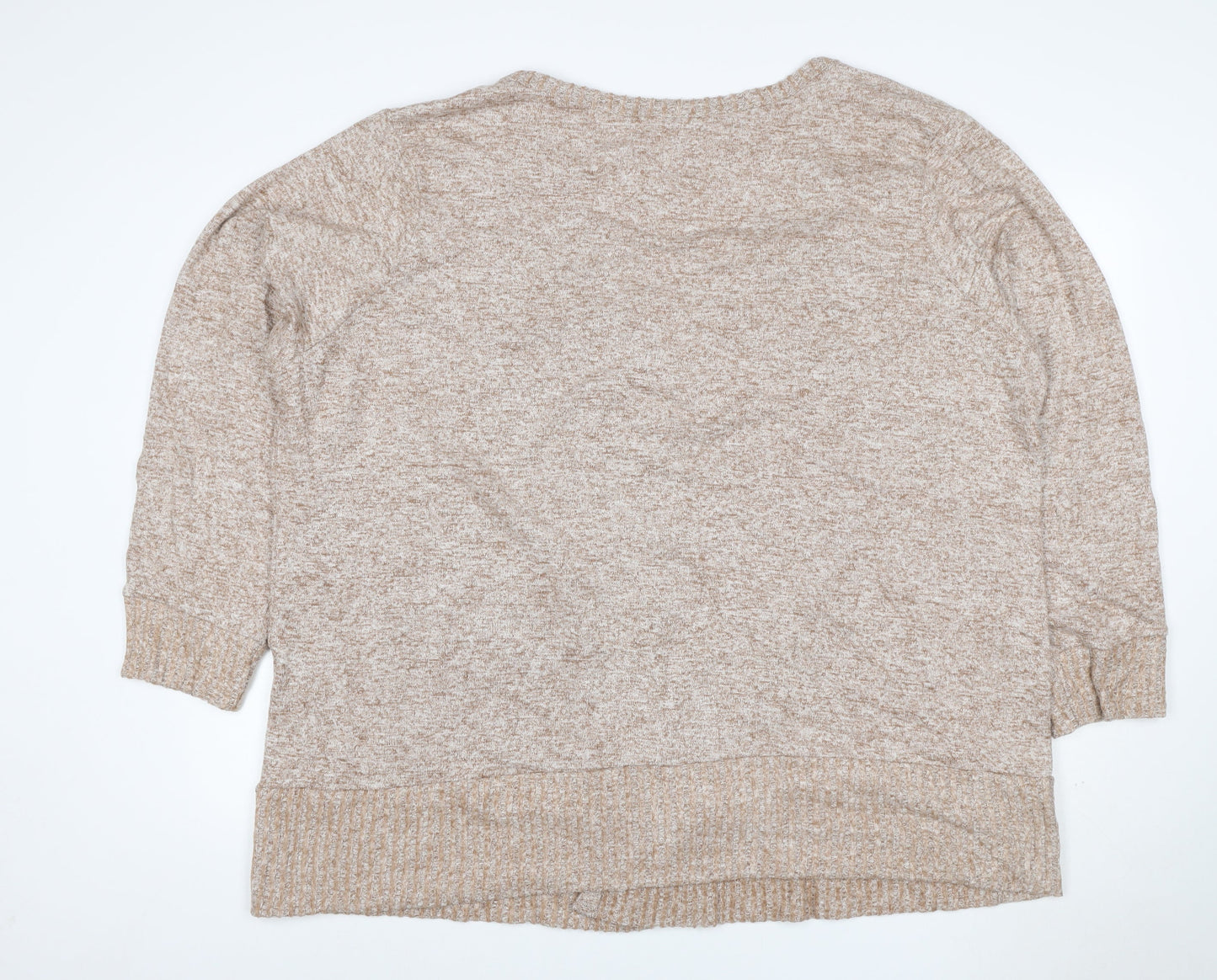 JD Williams Women’s Beige Size 28 Open V-Neck Knit Cardigan