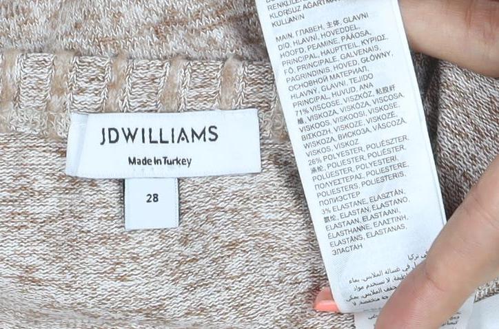 JD Williams Women’s Beige Size 28 Open V-Neck Knit Cardigan