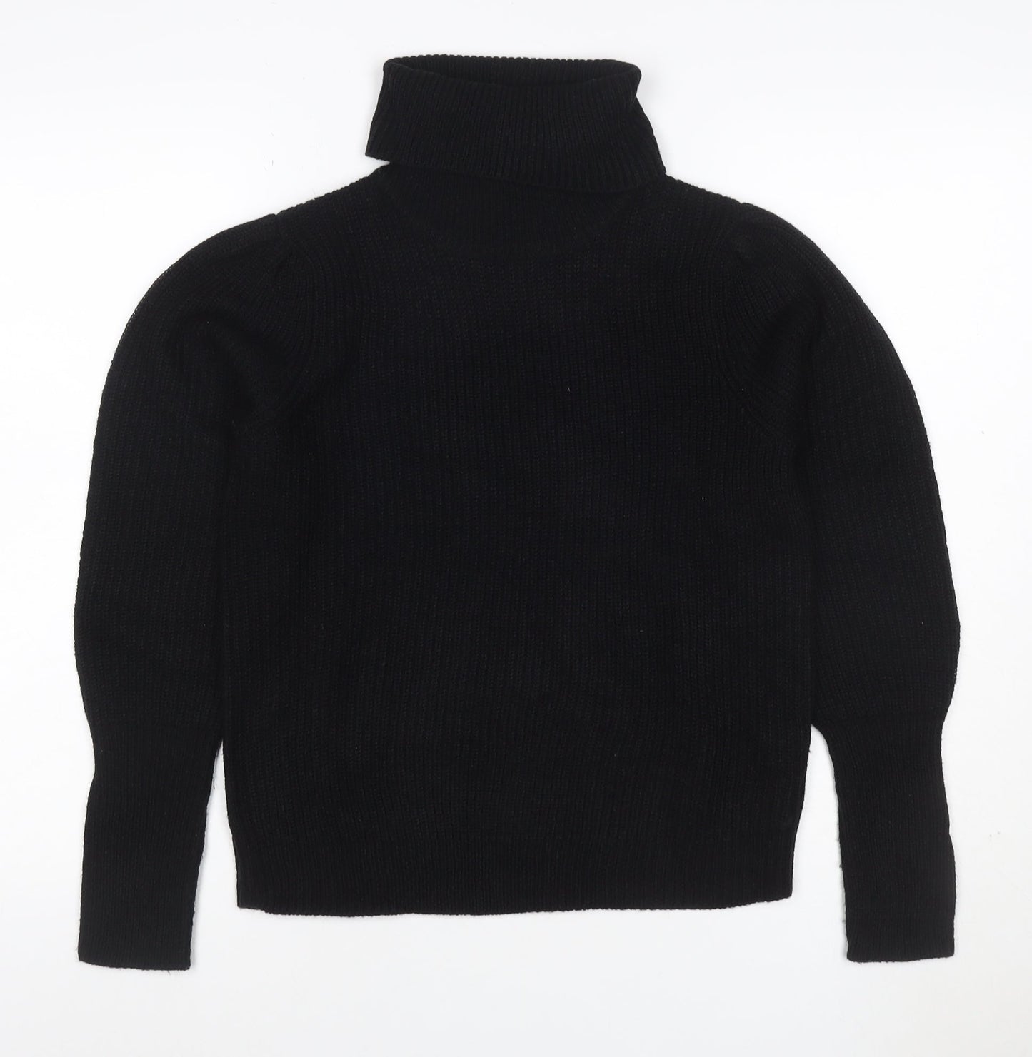 Vila Women’s Black XS Roll Neck Ribbed Knit Pullover Jumper