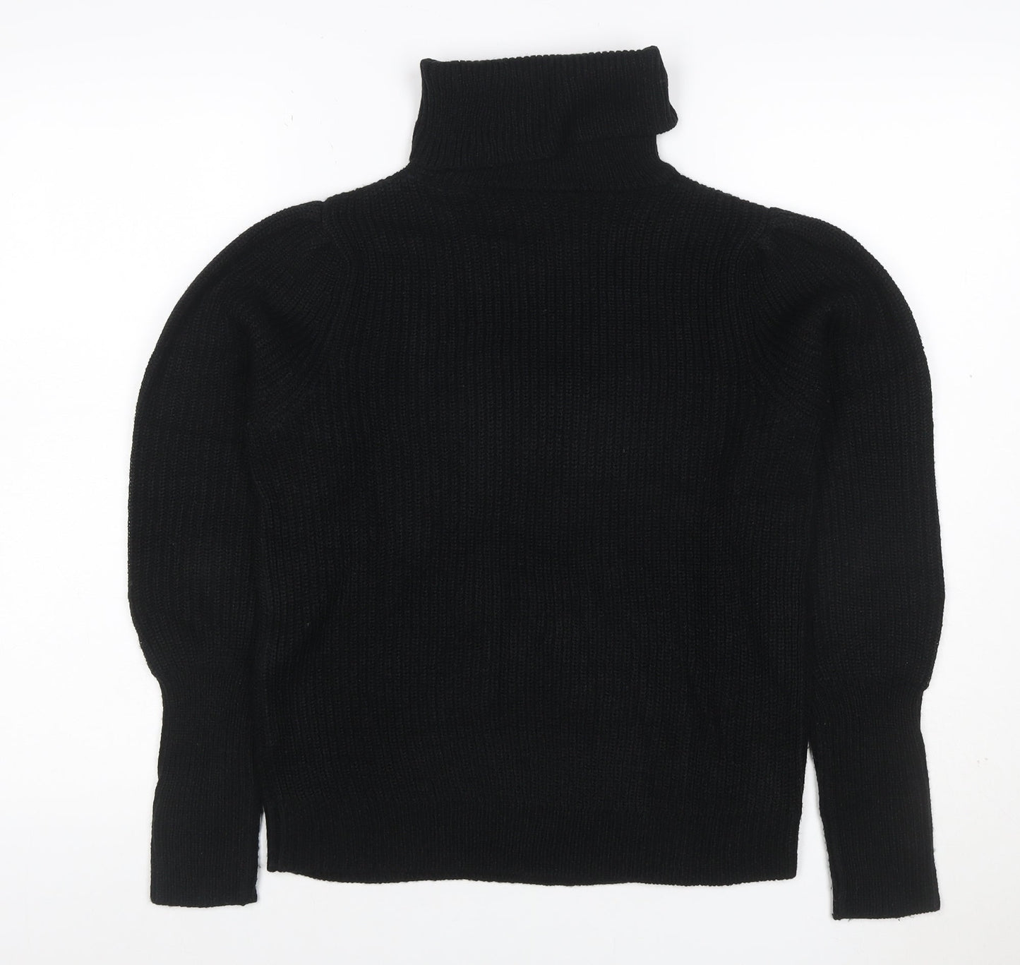 Vila Women’s Black XS Roll Neck Ribbed Knit Pullover Jumper