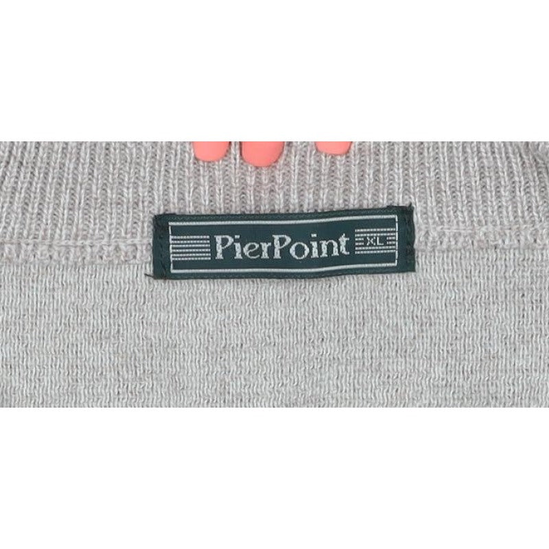 Additional view of PierPoint Men's Beige XL V-Neck Geometric Knit jumper