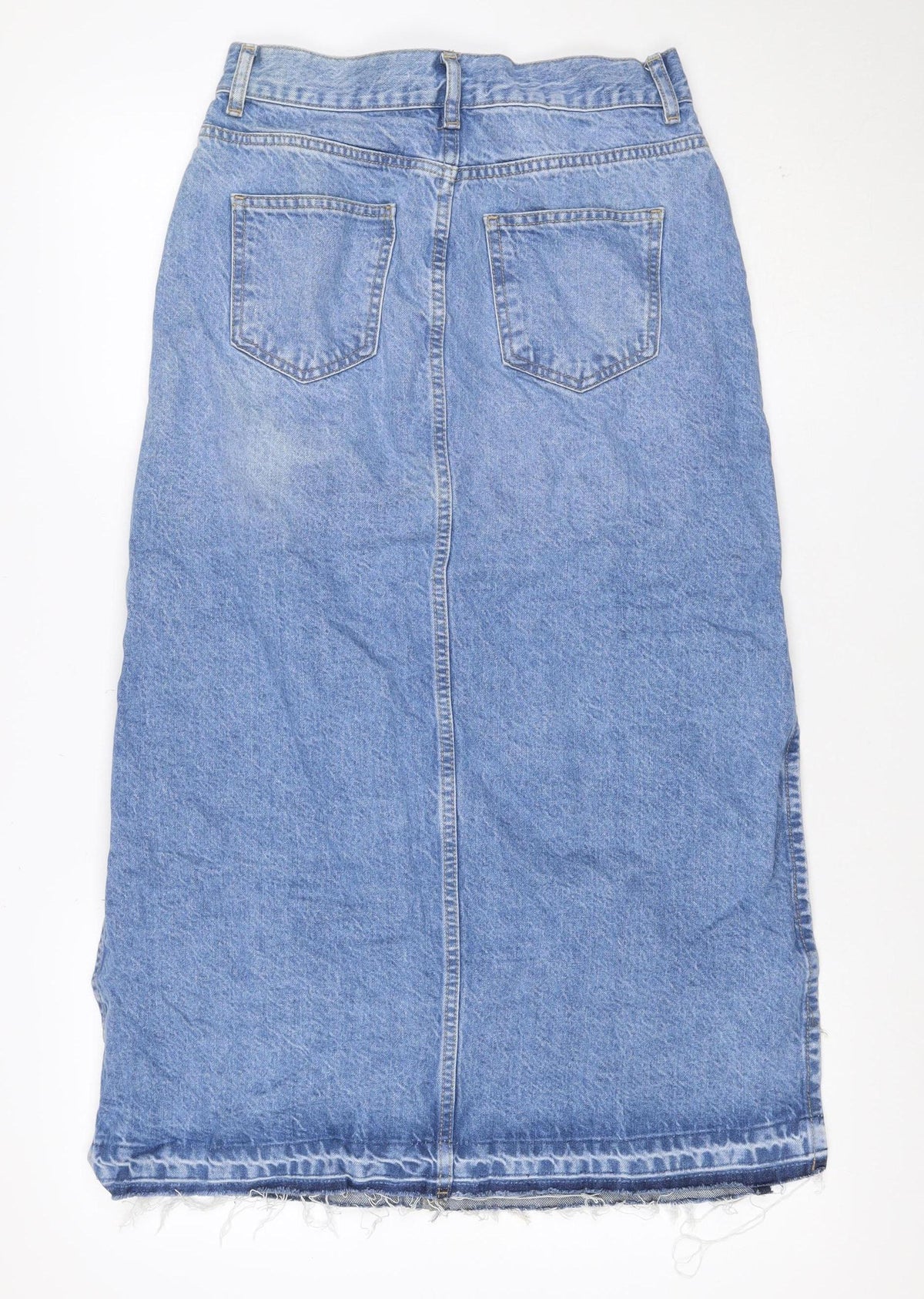 Denim Co. Women Blue UK 8 Knee Length Pencil Denim Skirt