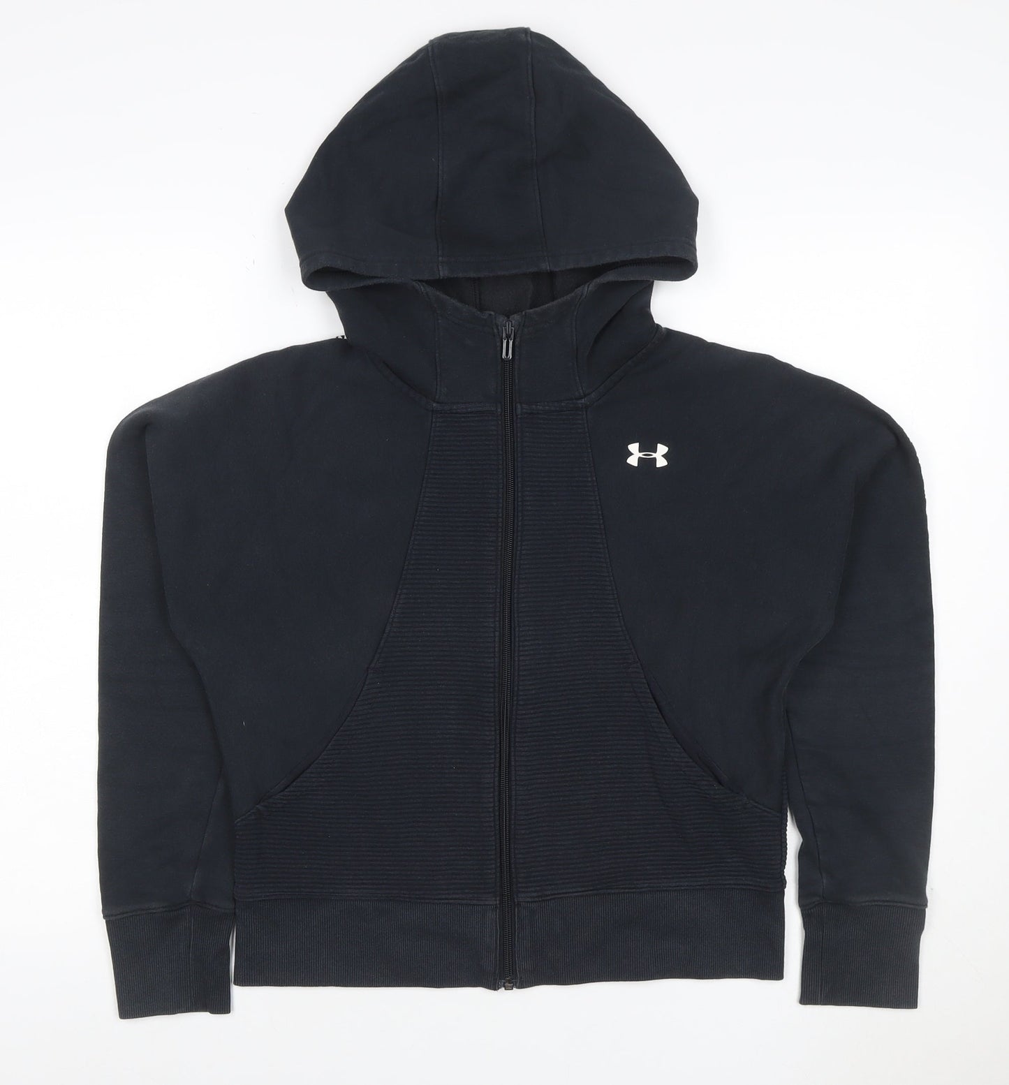 Under Armour Boys Black 8 Years Full Zip Hooded Sports Hoodie
