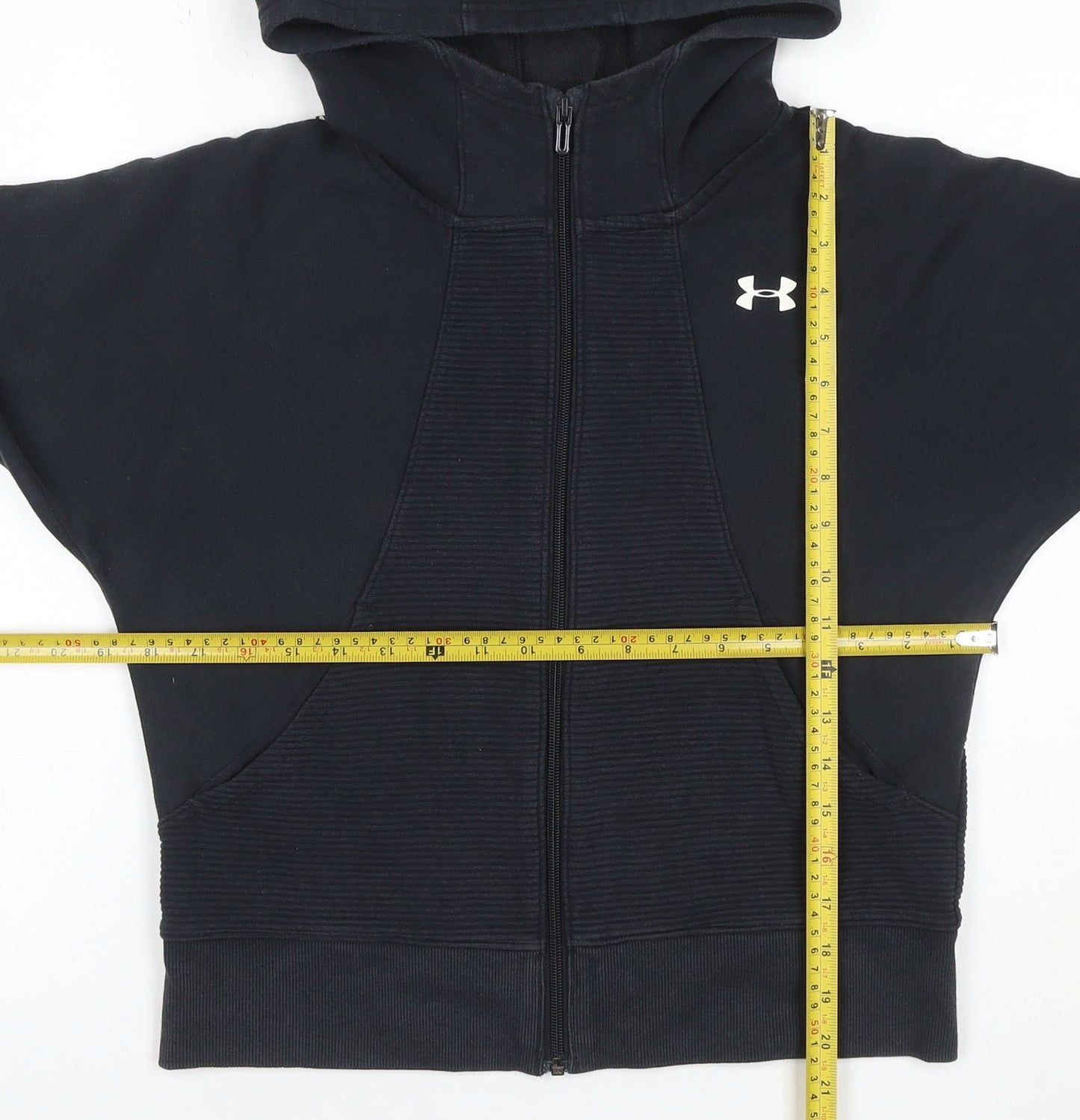 Under Armour Boys Black 8 Years Full Zip Hooded Sports Hoodie