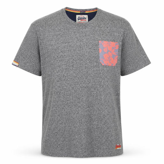 Superdry Men's Grey XL Floral Pocket Crew Neck T-Shirt Logo