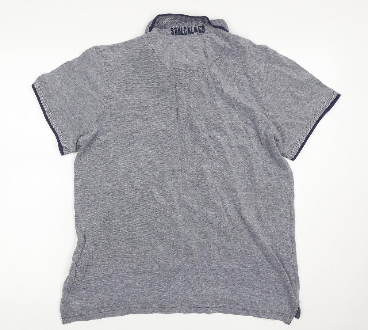 SoulCal Men’s Grey XL Cotton Bear Logo Short Sleeve Polo Shirt