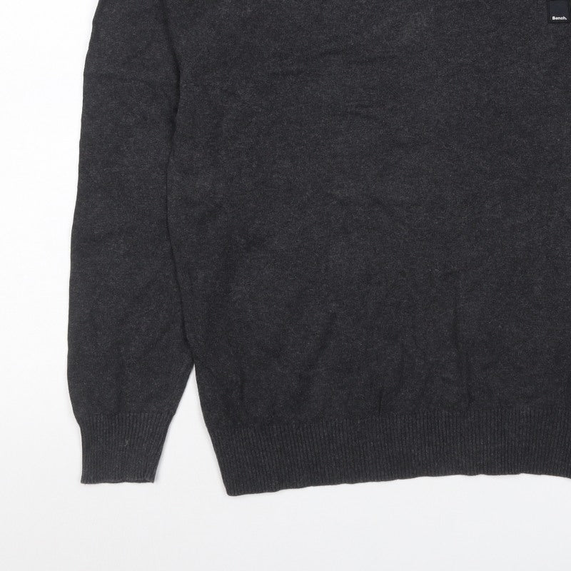 Additional view of Bench. Men’s Grey L Crew Neck Logo Knit jumper