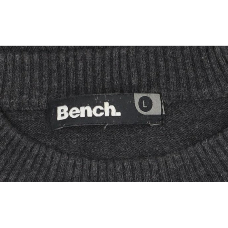 Additional view of Bench. Men’s Grey L Crew Neck Logo Knit jumper