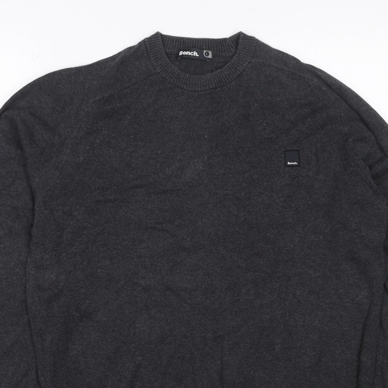 Additional view of Bench. Men’s Grey L Crew Neck Logo Knit jumper