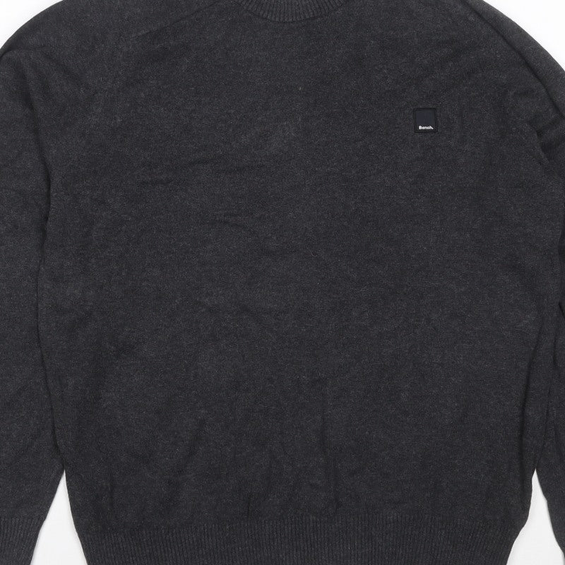 Additional view of Bench. Men’s Grey L Crew Neck Logo Knit jumper