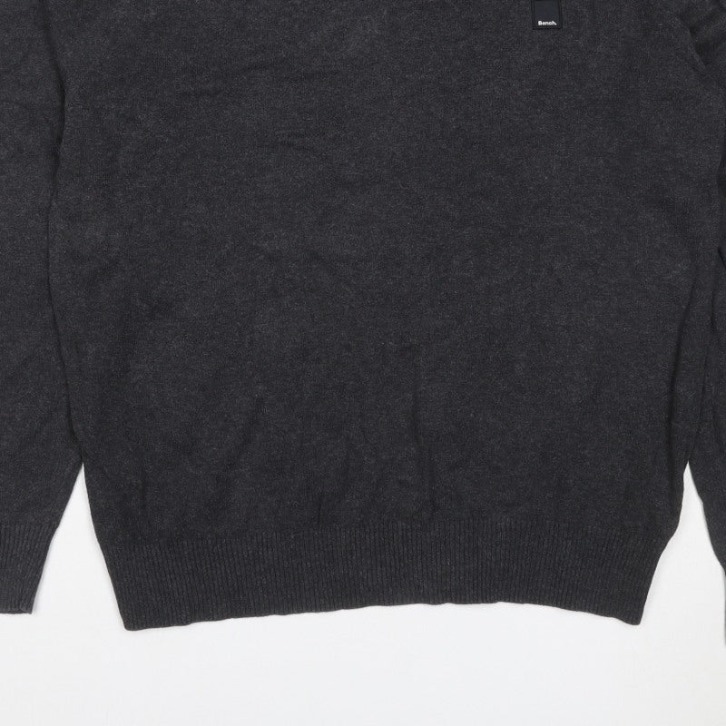 Additional view of Bench. Men’s Grey L Crew Neck Logo Knit jumper