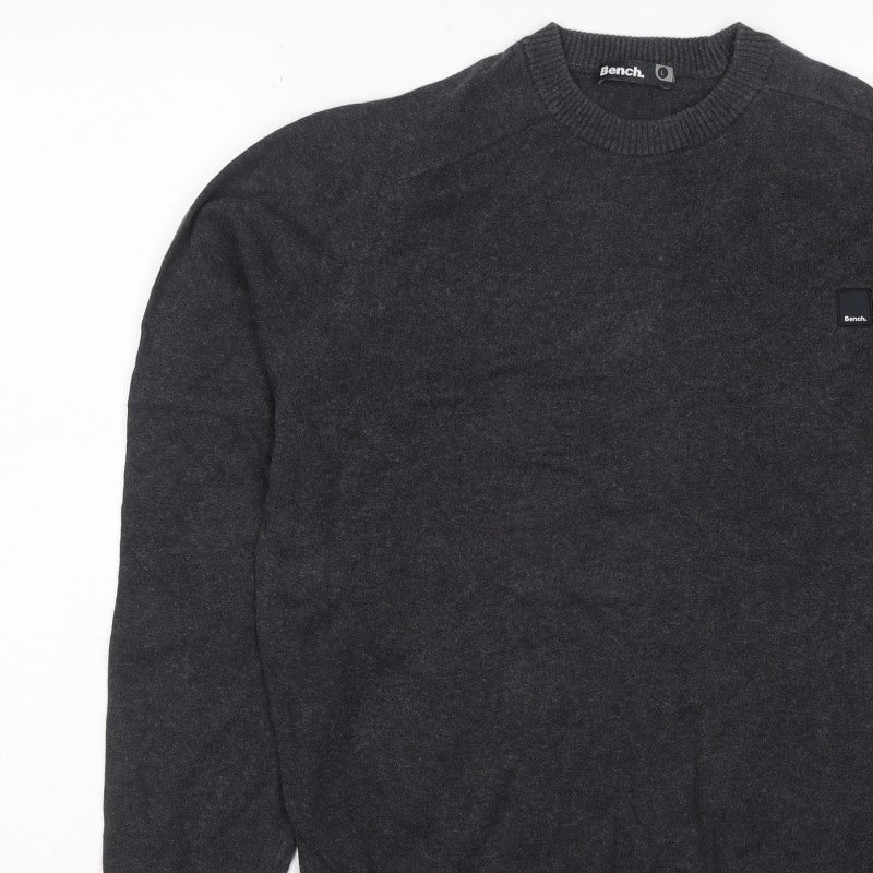 Additional view of Bench. Men’s Grey L Crew Neck Logo Knit jumper