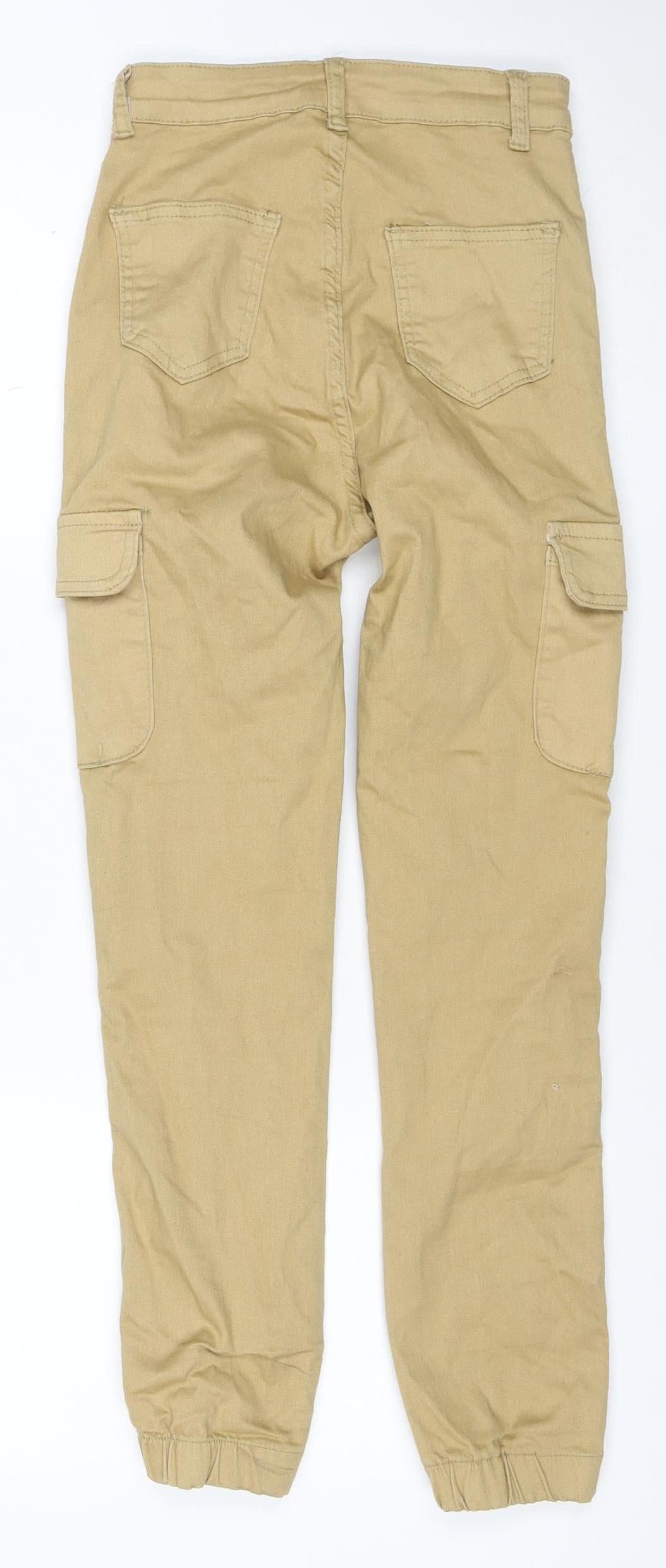 Denim Wise Women’s Beige Size 6 Tapered Cargo Stretch Jeans