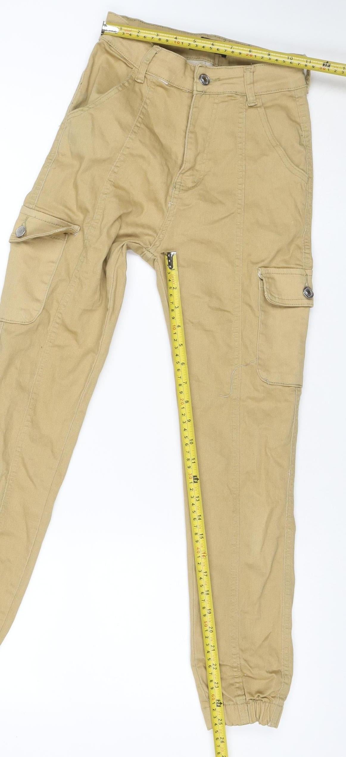 Denim Wise Women’s Beige Size 6 Tapered Cargo Stretch Jeans