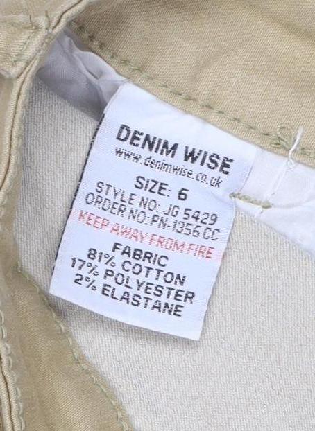 Denim Wise Women’s Beige Size 6 Tapered Cargo Stretch Jeans