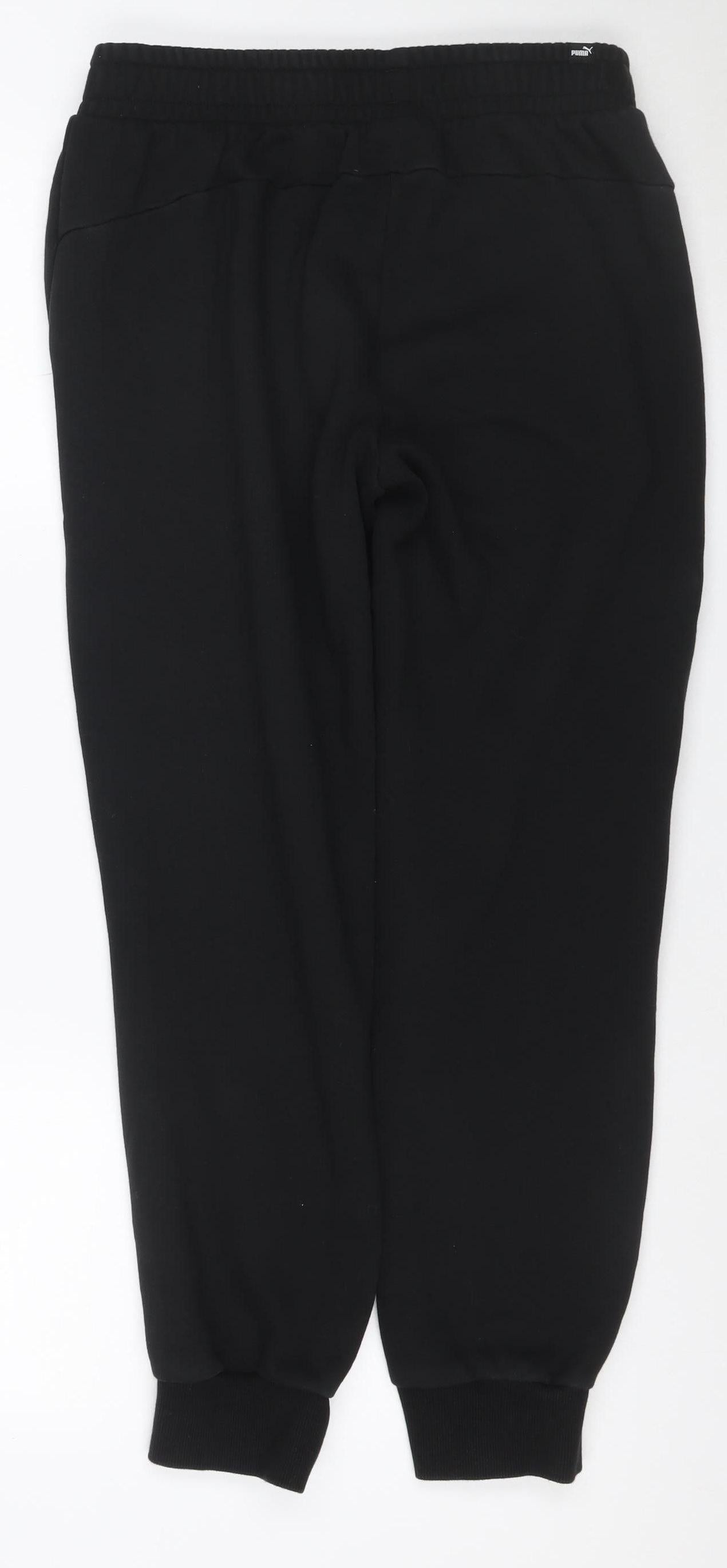 Puma Men's Black M Logo Jogger Track Pants Drawstring Pockets