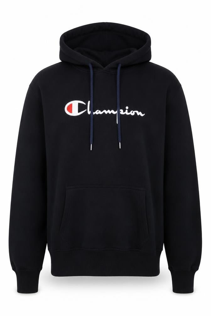 Champion Unisex Adults Black M Pullover Hoodie Embroidered Logo