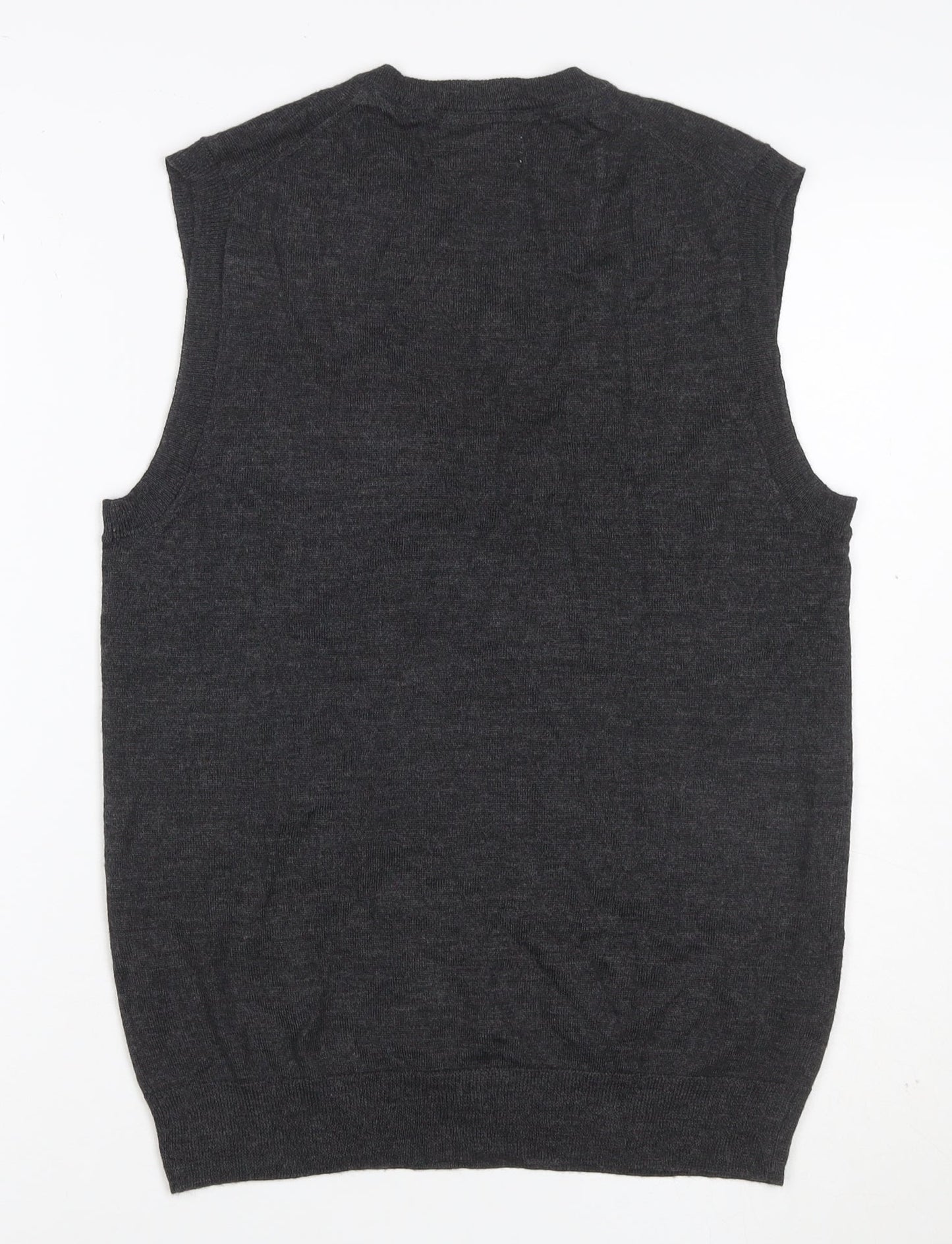 Club Room Men’s Grey Wool Blend V-Neck Knit Vest Size S Classic