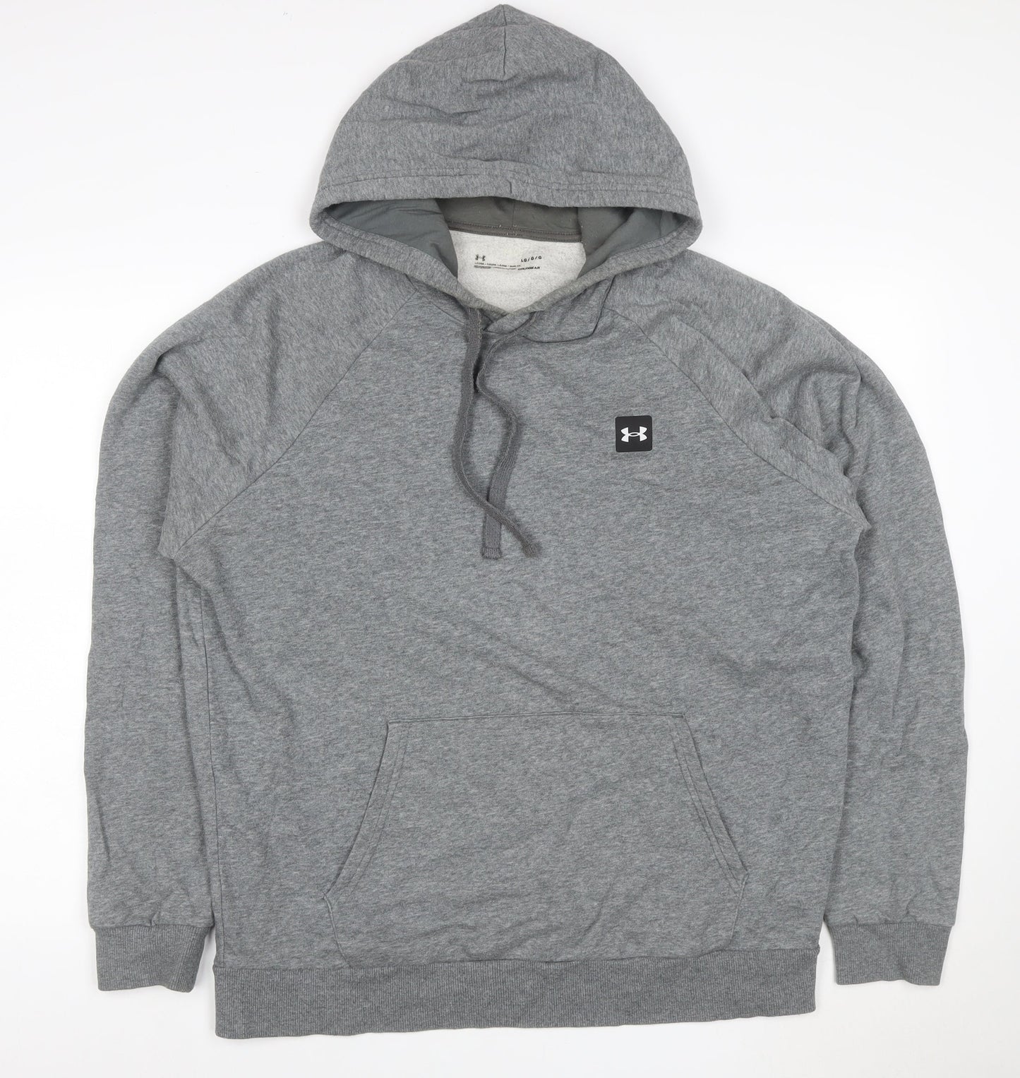 Under Armour Men’s Grey L ColdGear Logo Pullover Hoodie Relaxed Fit