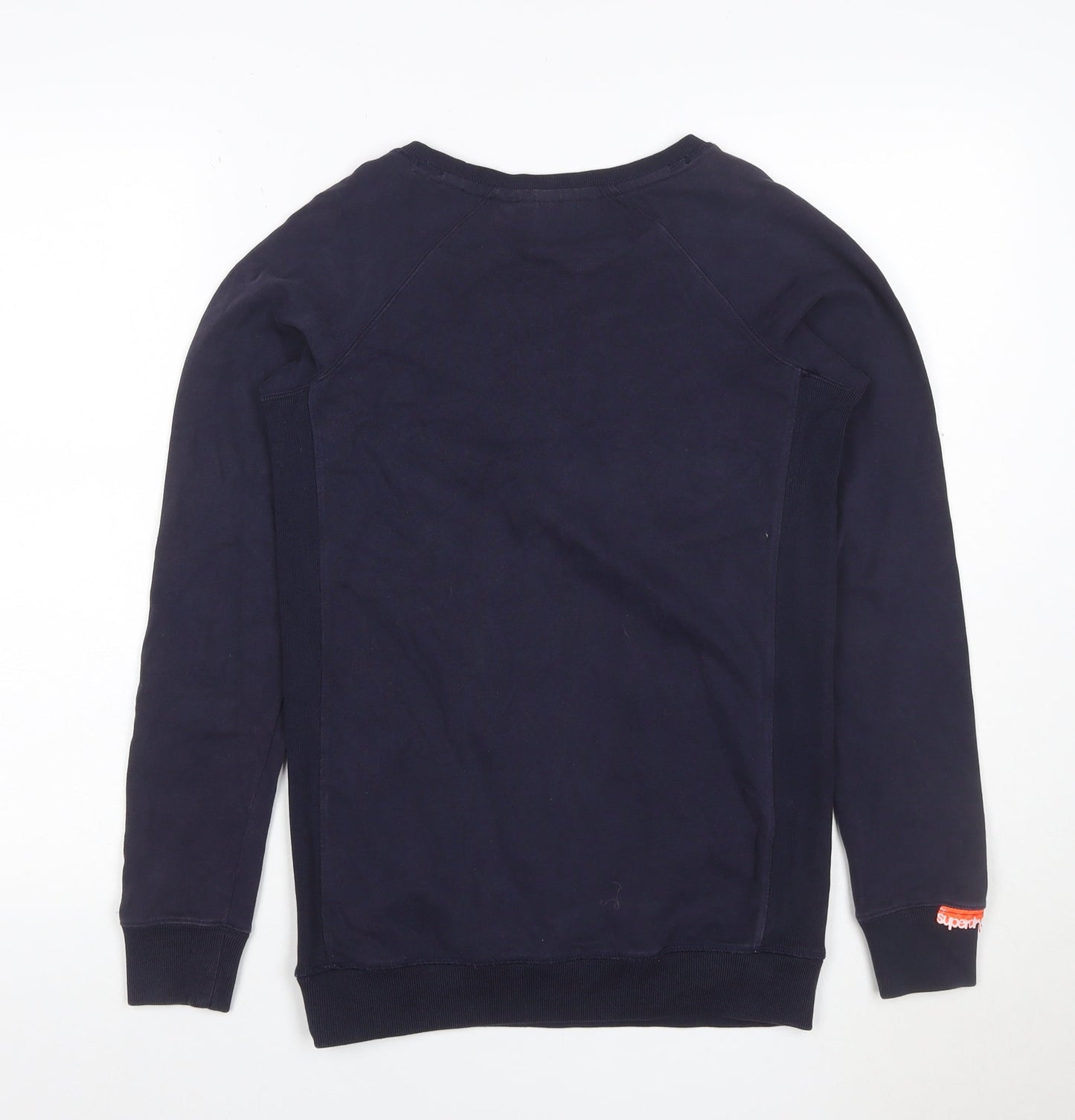 Superdry Women’s Navy S Logo Graphic Crew Neck Pullover Sweatshirt
