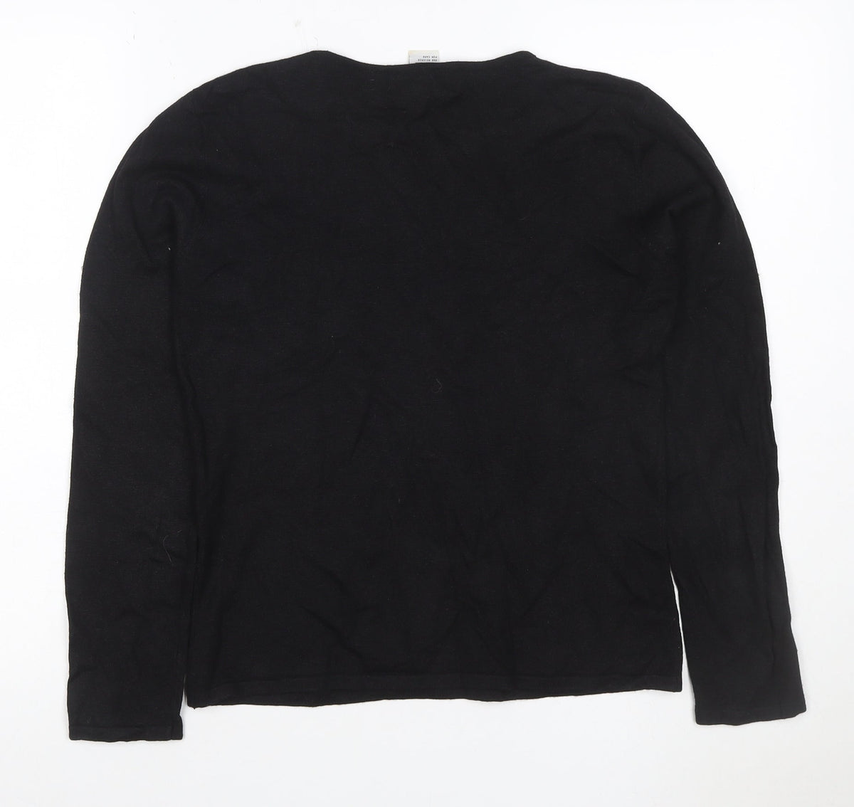 Heirloom Collectibles Women Black M Petite Sequin Santa Christmas Knit Top