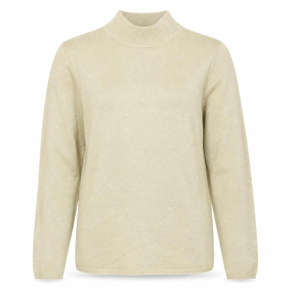 Sag Harbor Women’s Gold Metallic Knit Mock Neck Jumper M
