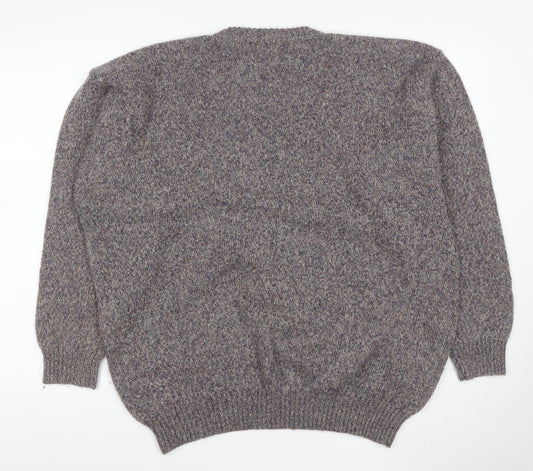Bhs Men’s Grey XL Pure New Wool Crew Neck Chunky Knit Pullover
