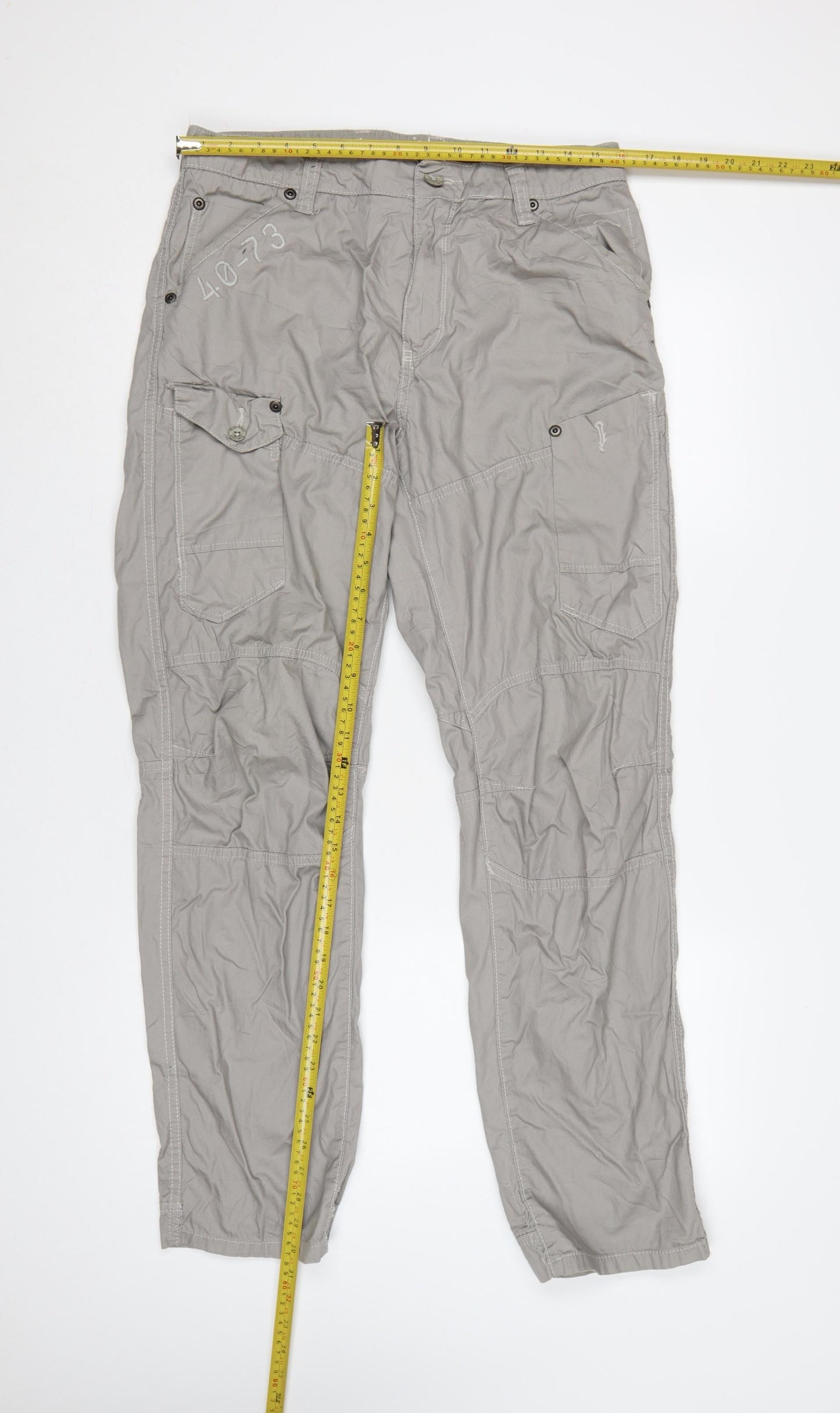 Marc Ecko Men’s Grey 33/32 Straight Cut Cargo Trousers Cotton