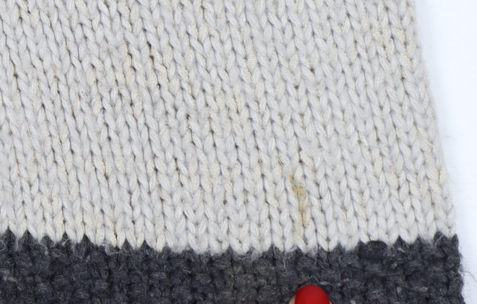 Spirit at M&Co Women’s Grey Colour Block Cable Knit Jumper Size 16