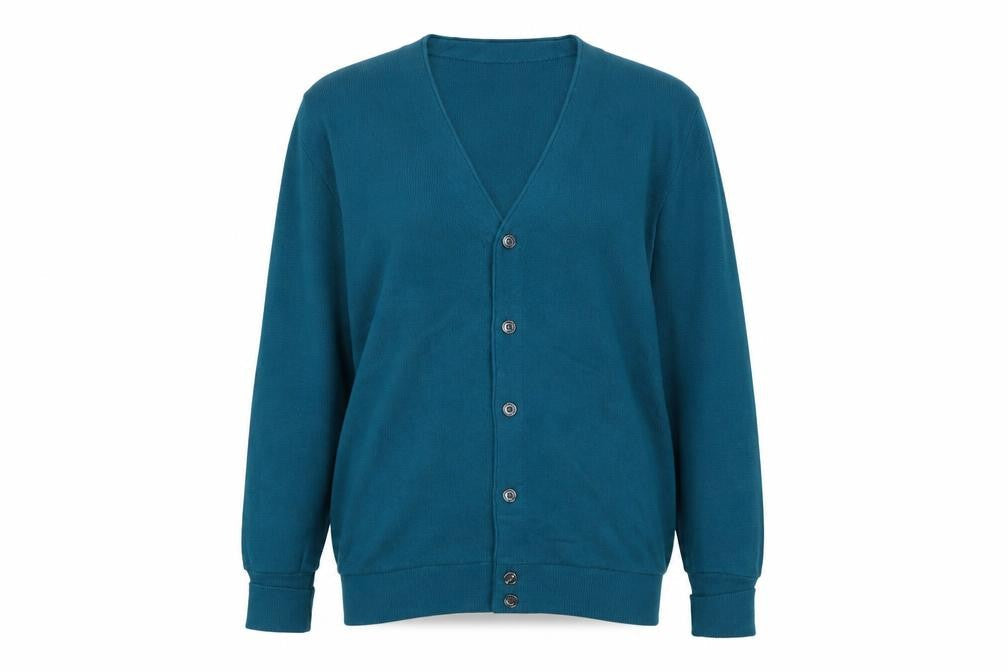 Par Four Women’s Blue M Vintage V-Neck Button Knit Cardigan