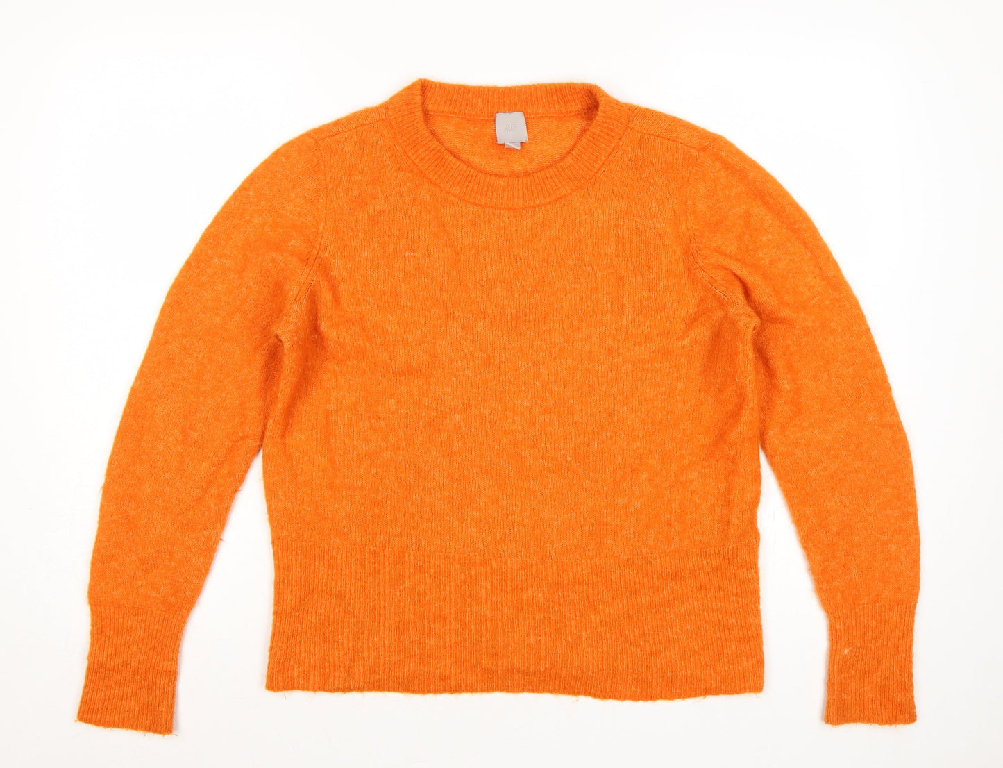 H&M Women Orange UK 12 Alpaca Wool Blend Round Neck Jumper