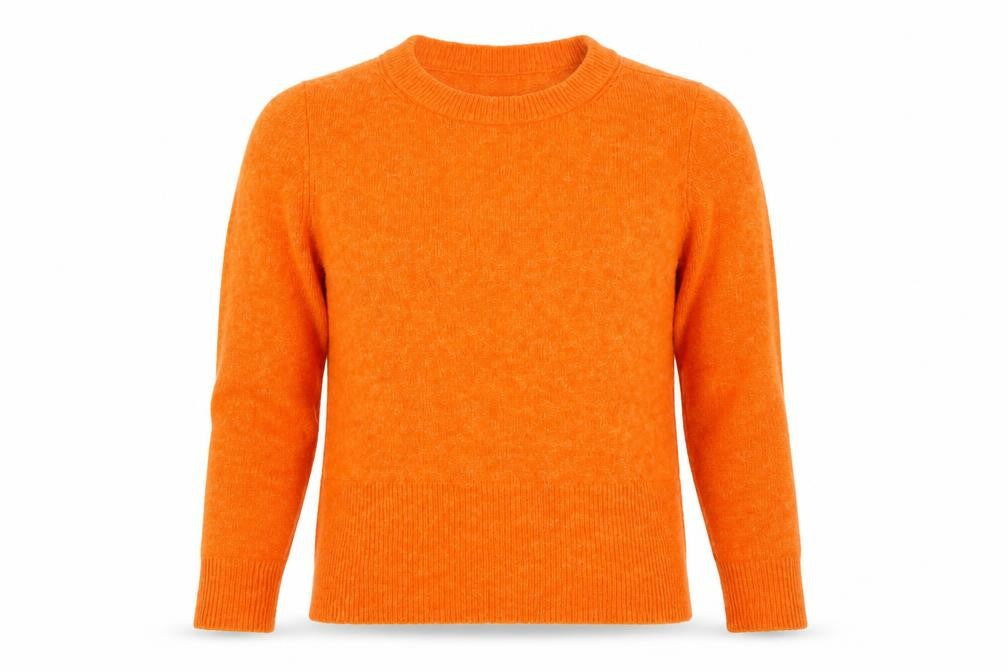 H&M Women Orange UK 12 Alpaca Wool Blend Round Neck Jumper