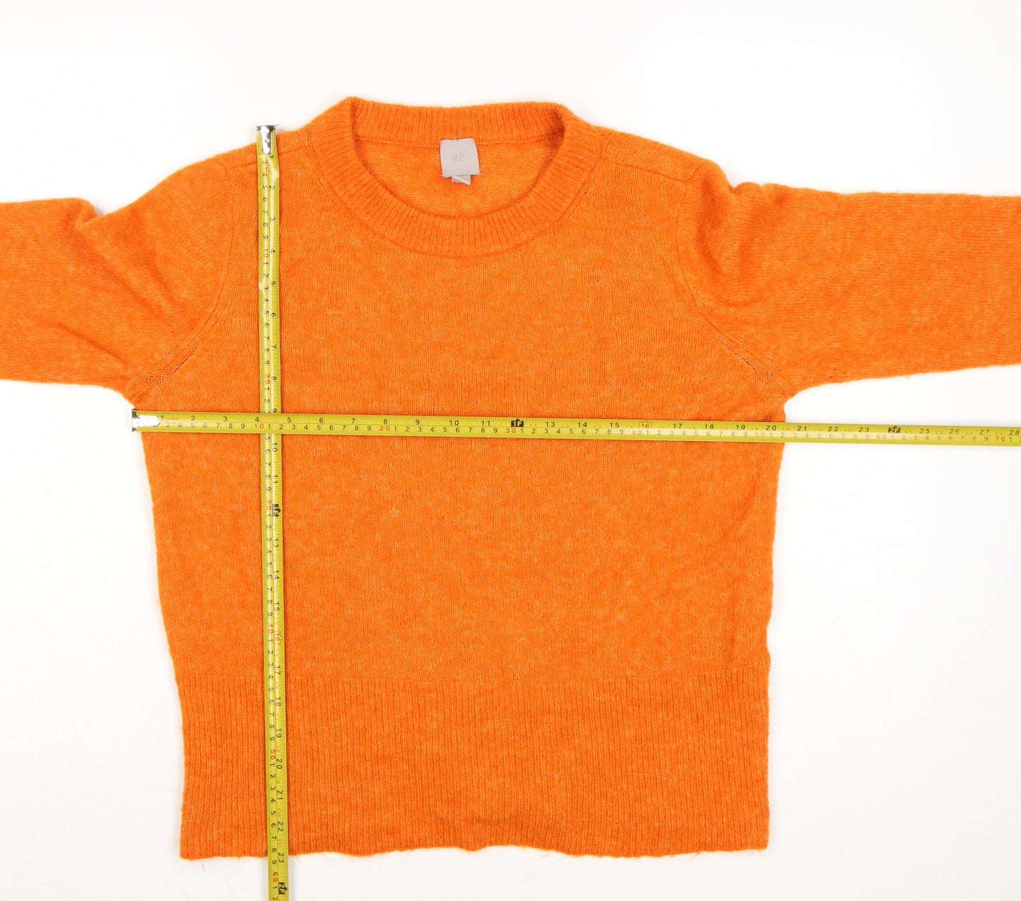 H&M Women Orange UK 12 Alpaca Wool Blend Round Neck Jumper